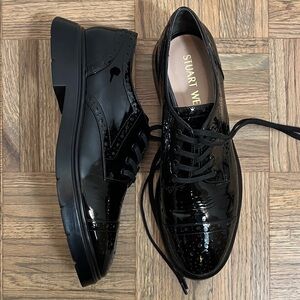 STUART WEITZMAN Womens Darra Patent Leather Brogue Oxfords Black size 9.5 B